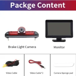 Car Brake Light Reversing Camera With 4.3-inch Desktop Display Screen For FIAT Ducato CITROEN Jumper PEUGEOT Boxer 2006-2015